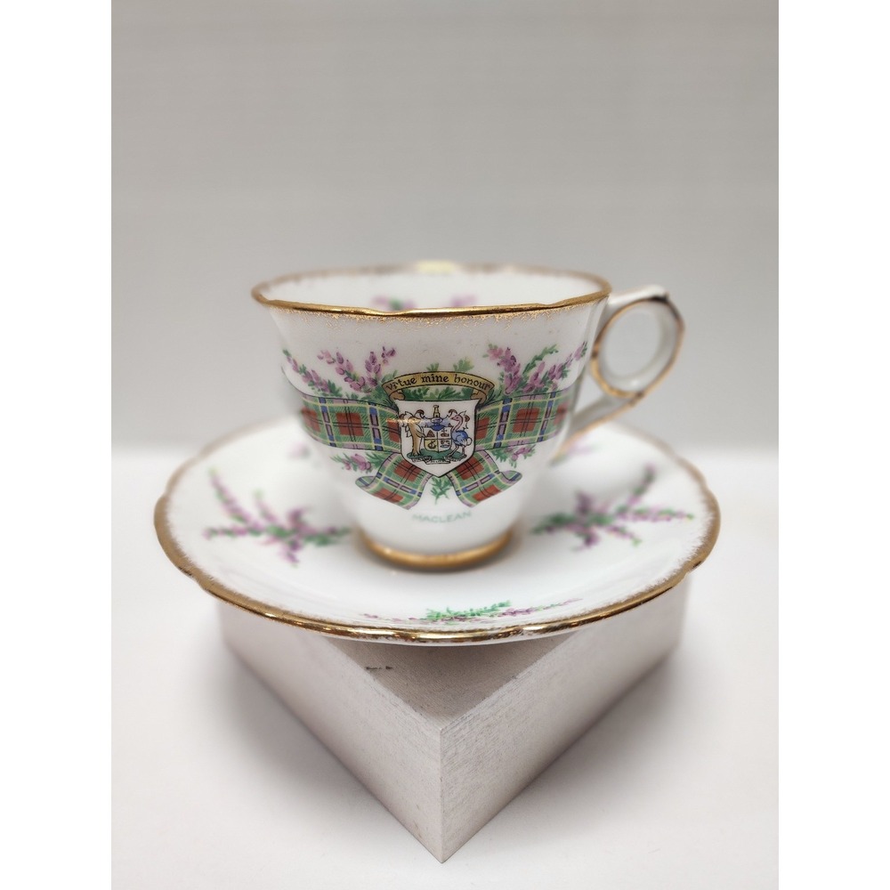 Vintage Royal Stafford Tartan Series teacup and saucer MacLean family Bone China